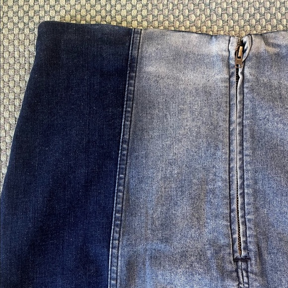 NWOT Free People Denim Colorblock Mini Skirt - Picture 5 of 7